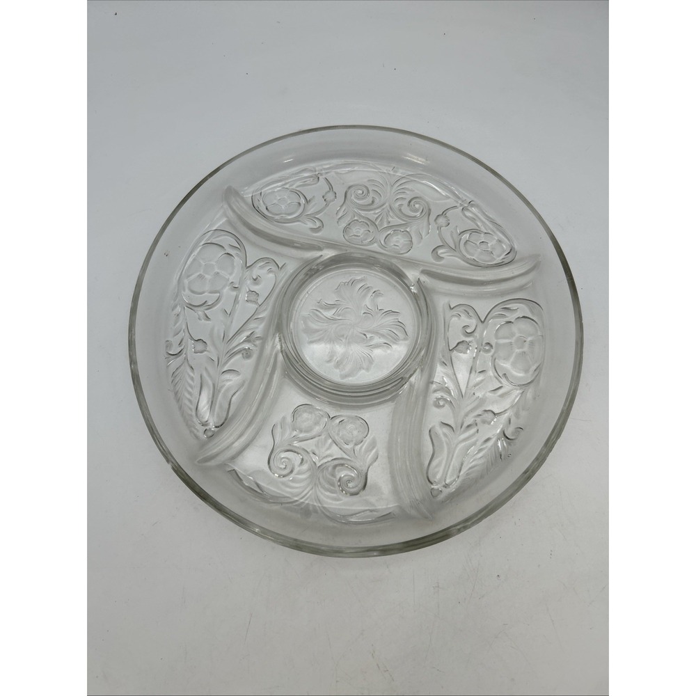 vintage McKee Rock Crystal Clear 5-Part Relish Tray